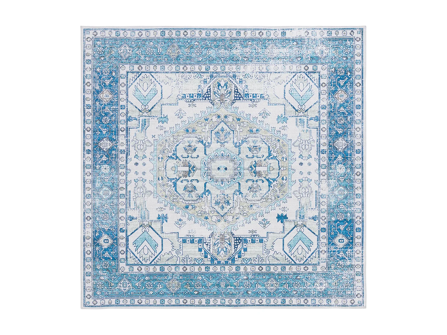 Tapis Beige/Bleu 183 X 183 cm - Lipa