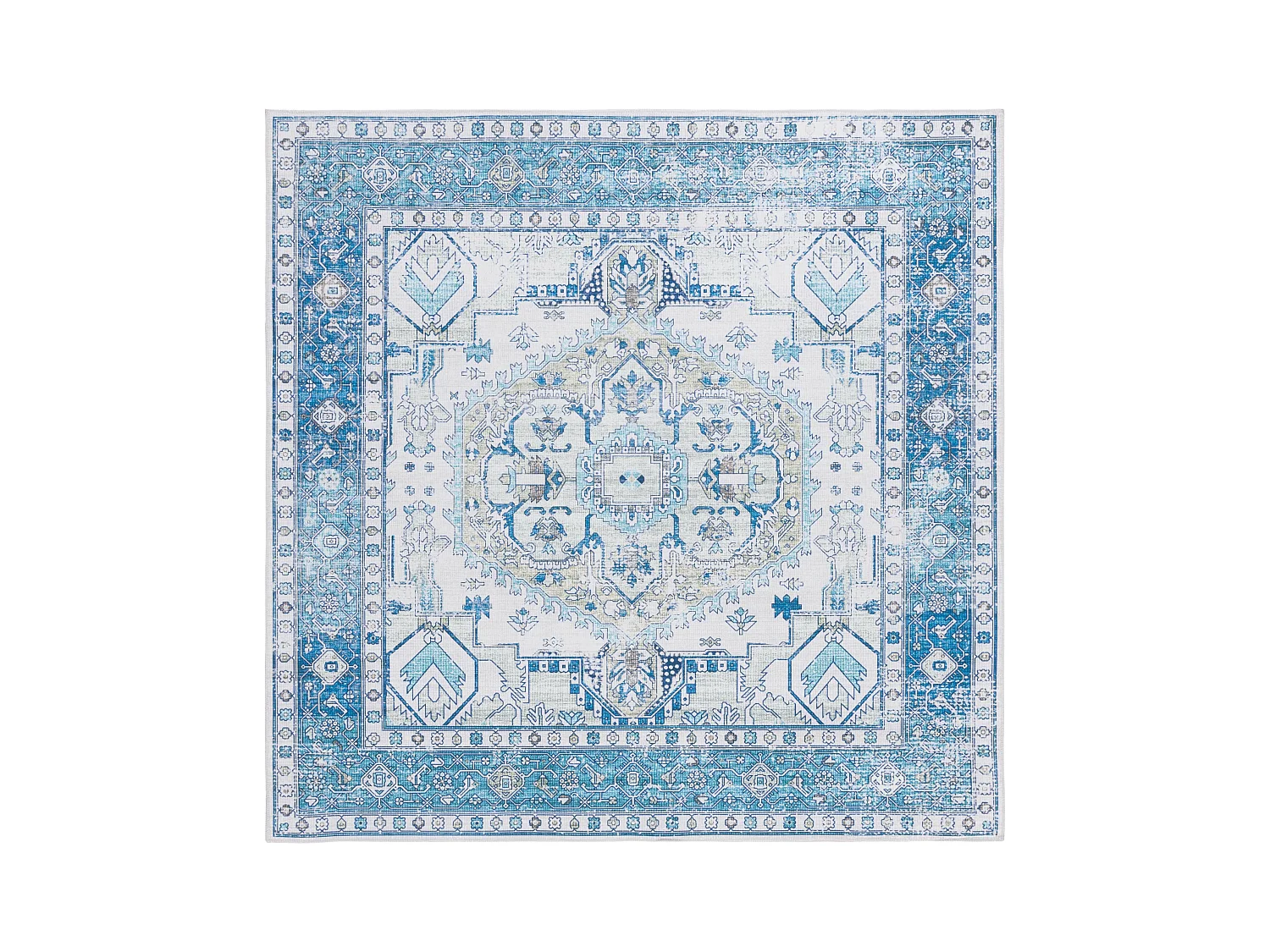 Tapis Beige/Bleu 183 X 183 cm - Lipa