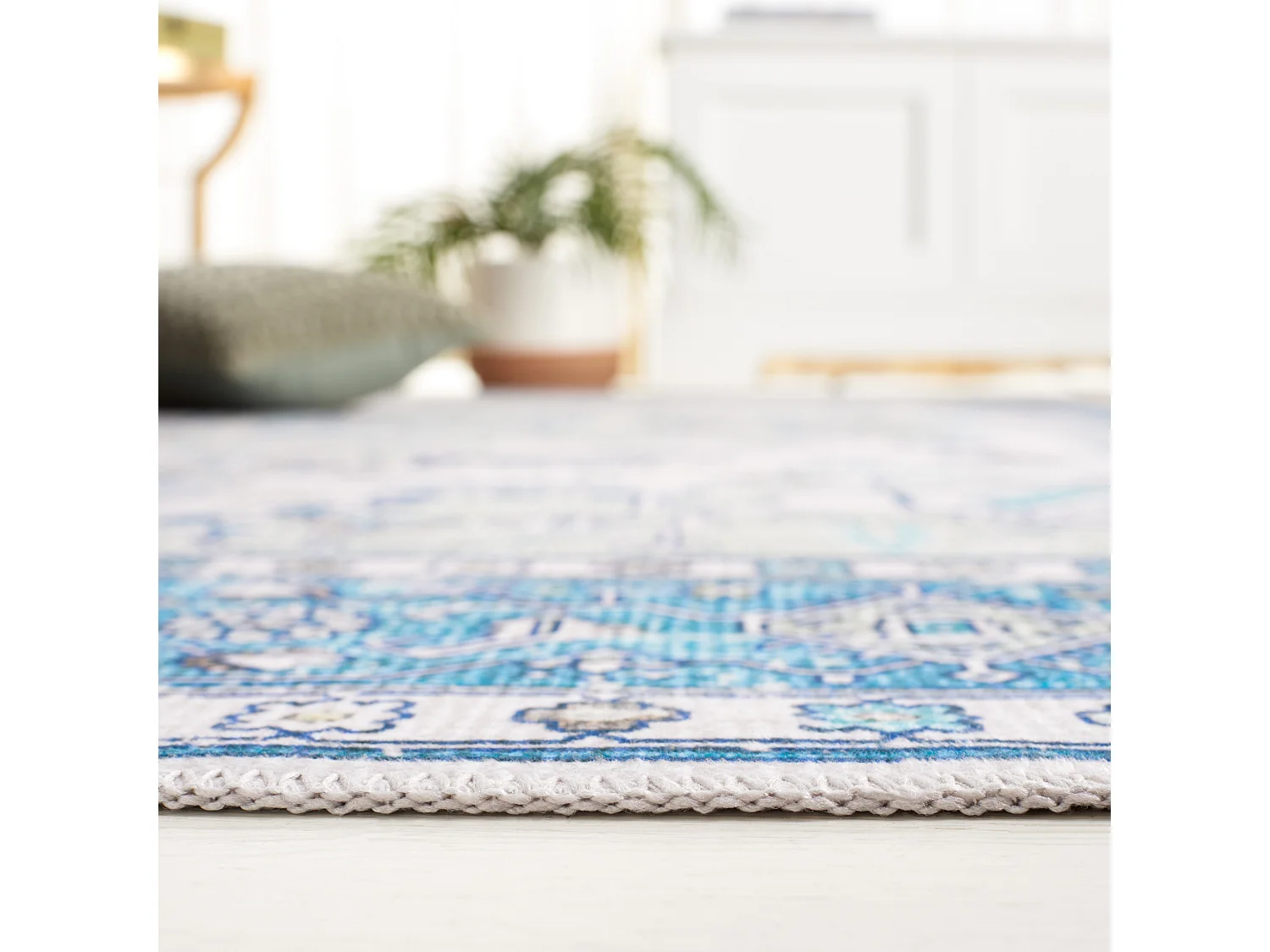 Tapis Beige/Bleu 183 X 183 cm - Lipa