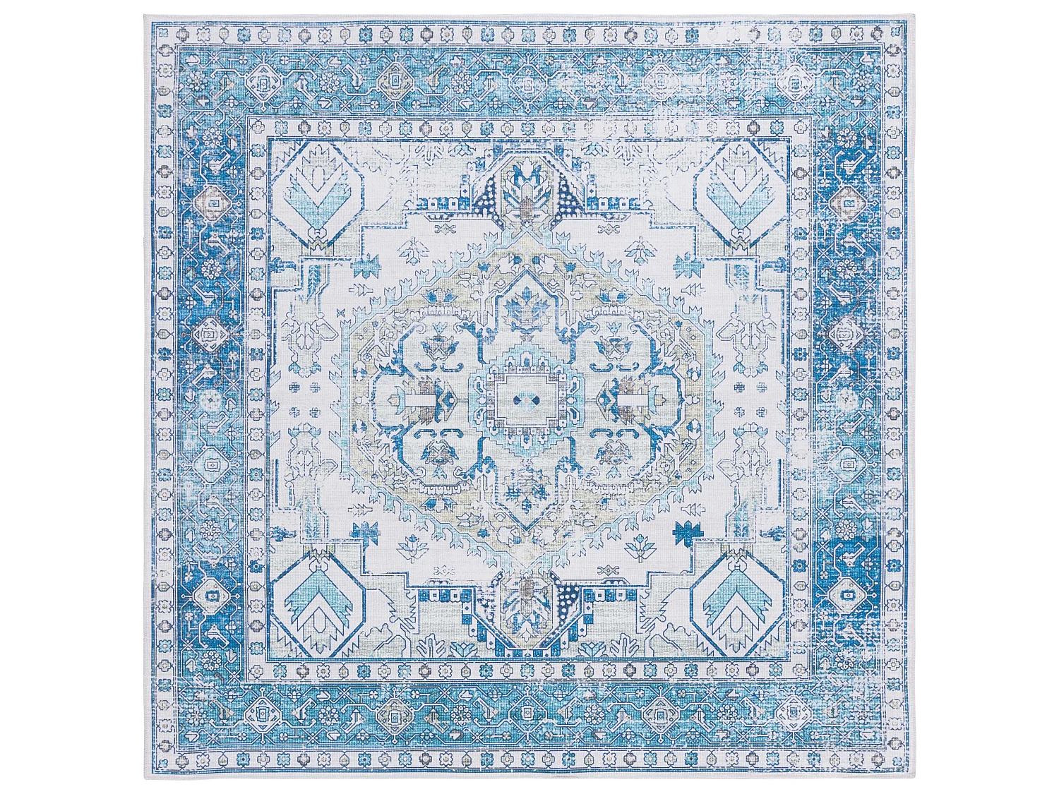 Tapis Beige/Bleu 183 X 183 cm - Lipa