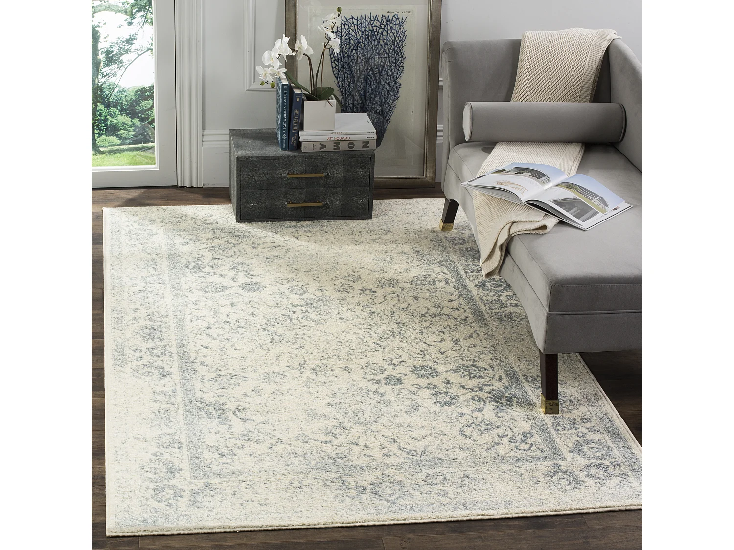 Tapis Neutre/Bleu/Gris 155 X 229 cm - Lucinda