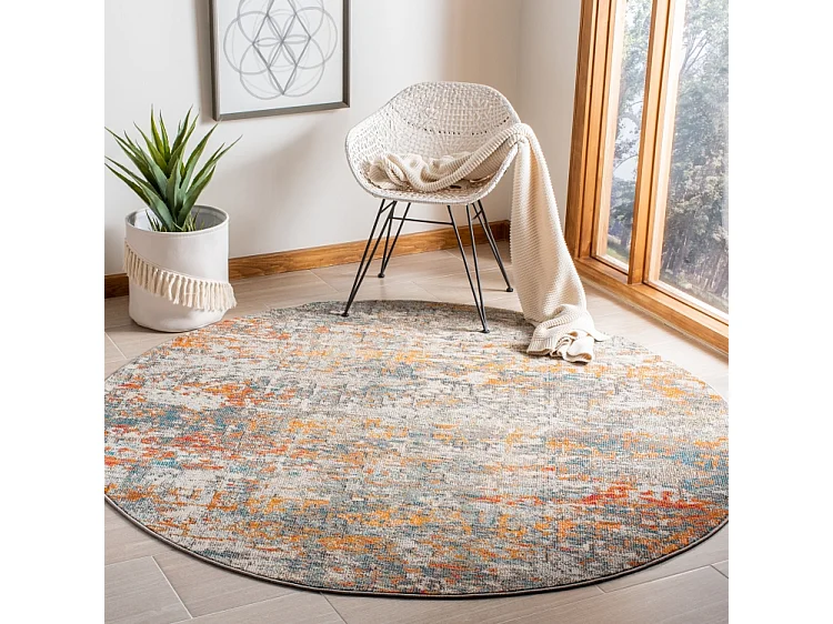 Tapis Gris/Orange 122 X 122 cm - Manjor