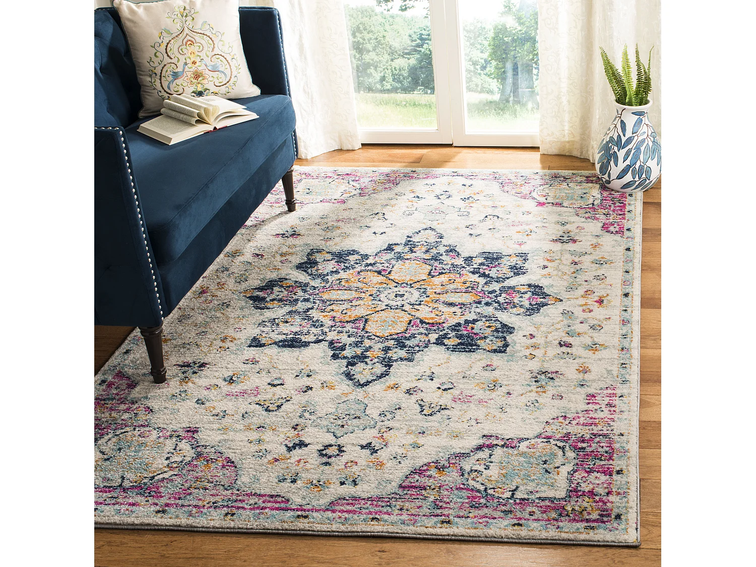 Tapis Neutre/Rose 122 X 183 cm - Lyanna