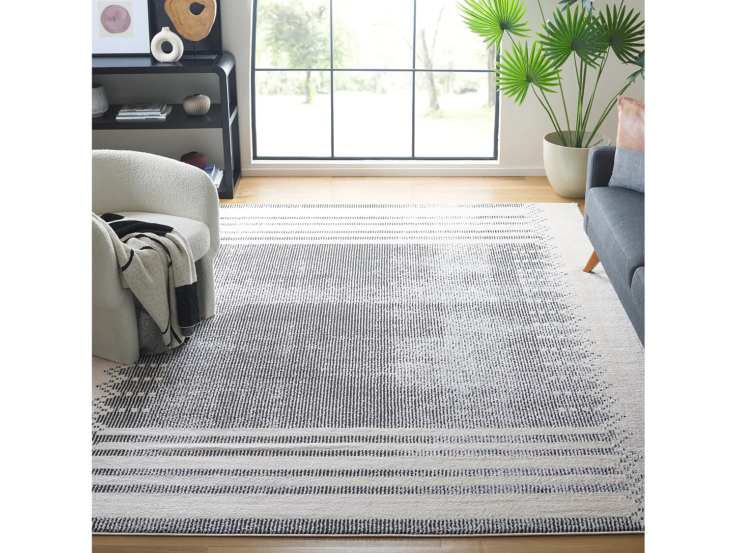 Tapis Ivoire/Noir 235 x 305 cm - Aerith