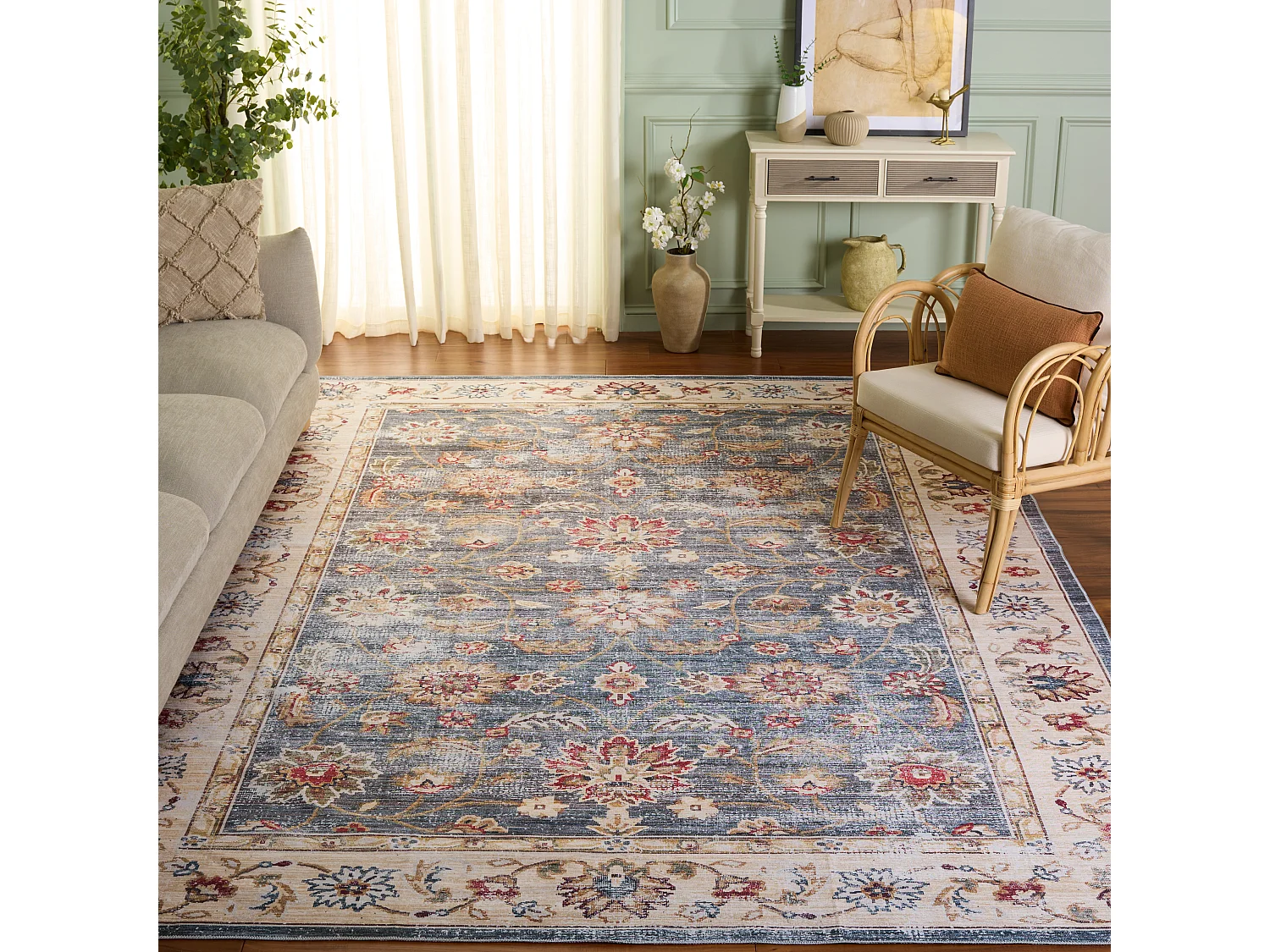 Tapis Vert/Beige 244 X 305 cm - Petra
