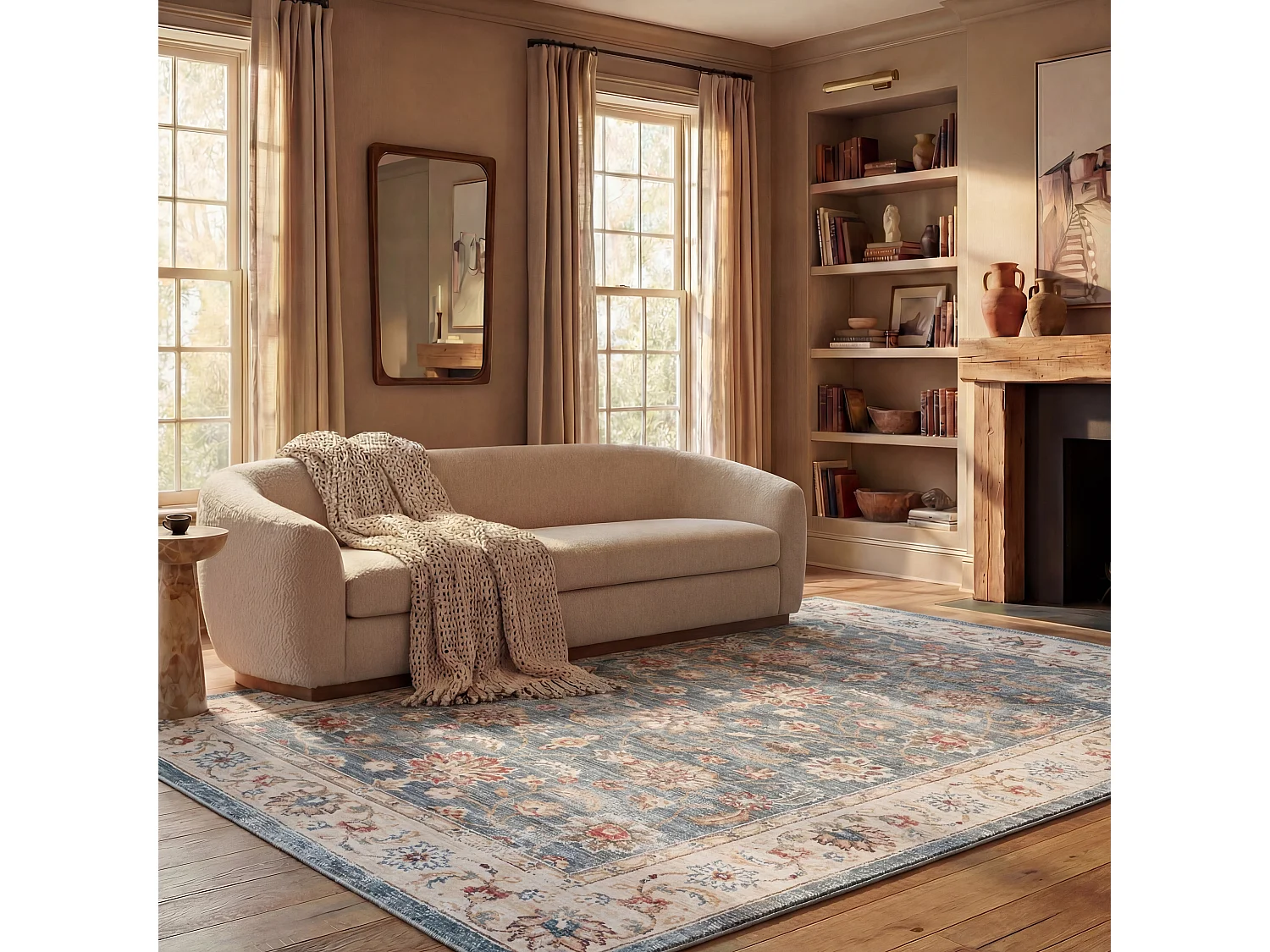 Tapis Vert/Beige 244 X 305 cm - Petra