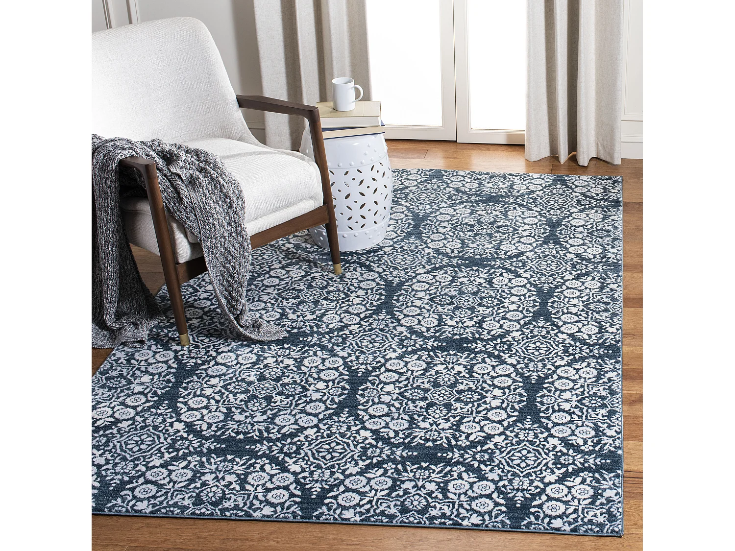 Tapis Bleu Marine/Neutre 160 X 231 cm - Scarlett