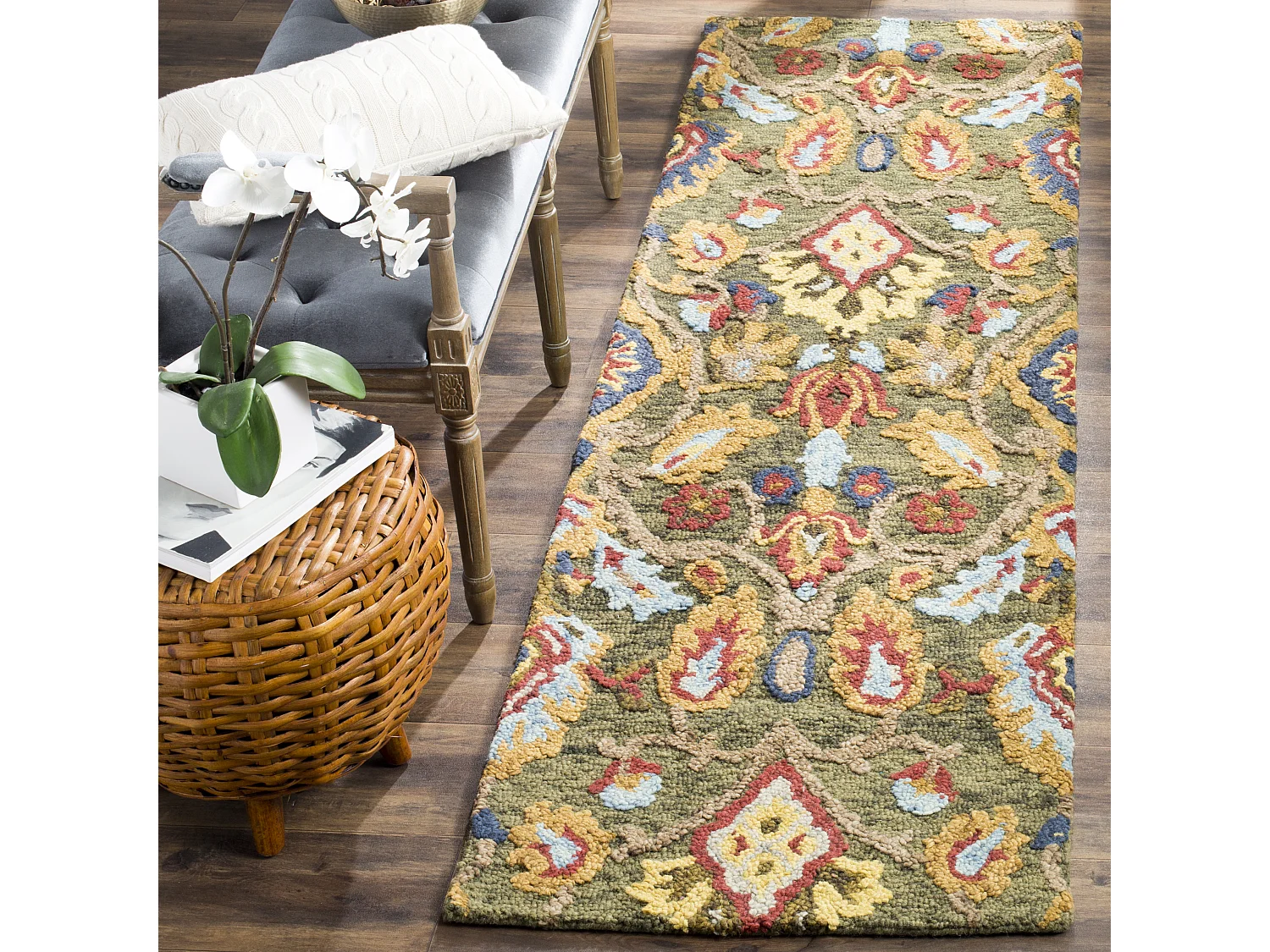 Tapis Vert/Multicolore 69 X 183 cm - Juni