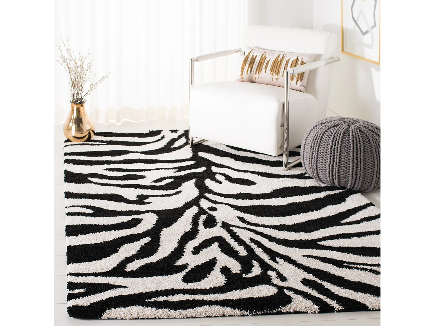 Tapis Neutre/Noir 160 X 229 cm - Nottington