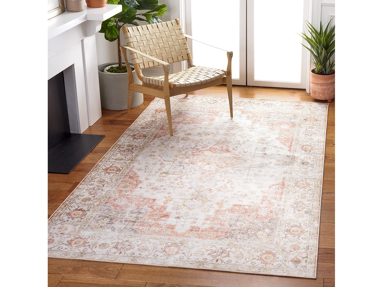 Tapis Gris clair/Rouille 91 X 152 cm - Primrose