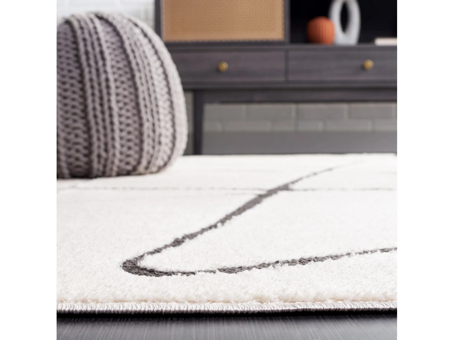 Tapis Ivoire/Noir 91 X 152 cm - Beatrix