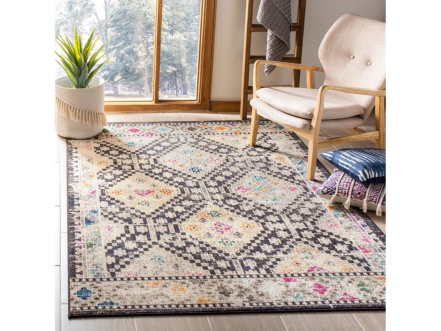 Tapis Noir/Jaune 122 X 183 cm - Marabel