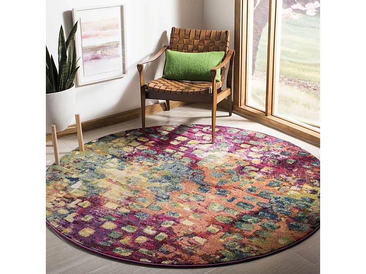 Tapis Rose/Multicolore 122 X 122 cm - Alec