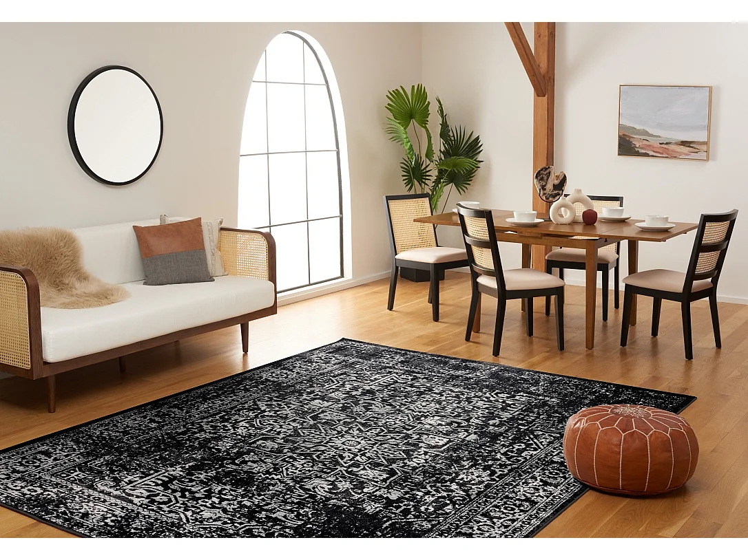 Tapis Noir/Gris 91 X 152 cm - Aria