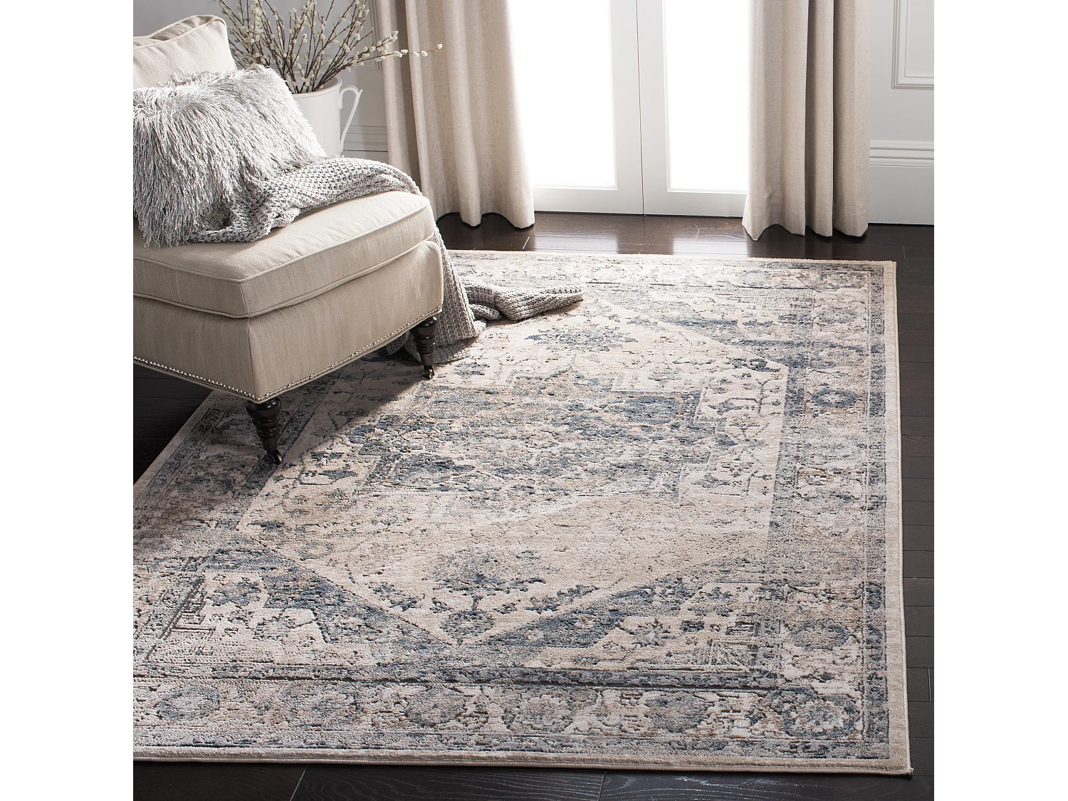 Tapis Neutre/Bleu 155 X 229 cm - Khloe