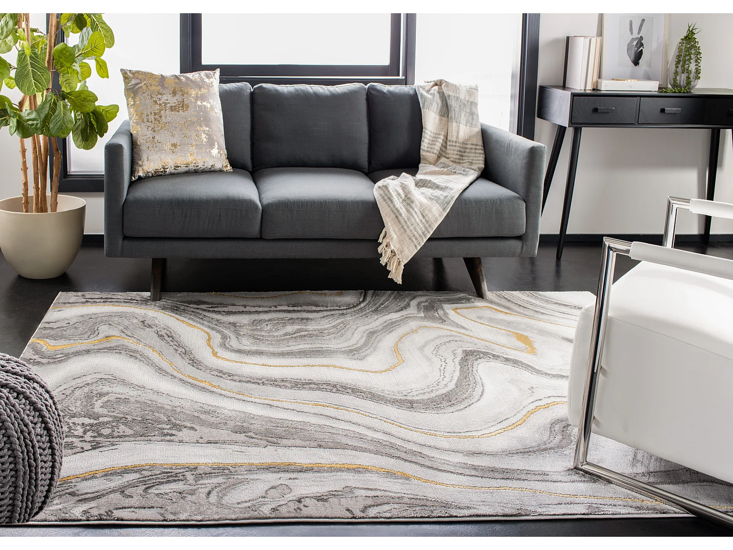 Tapis Gris 122 X 183 cm - Clytie