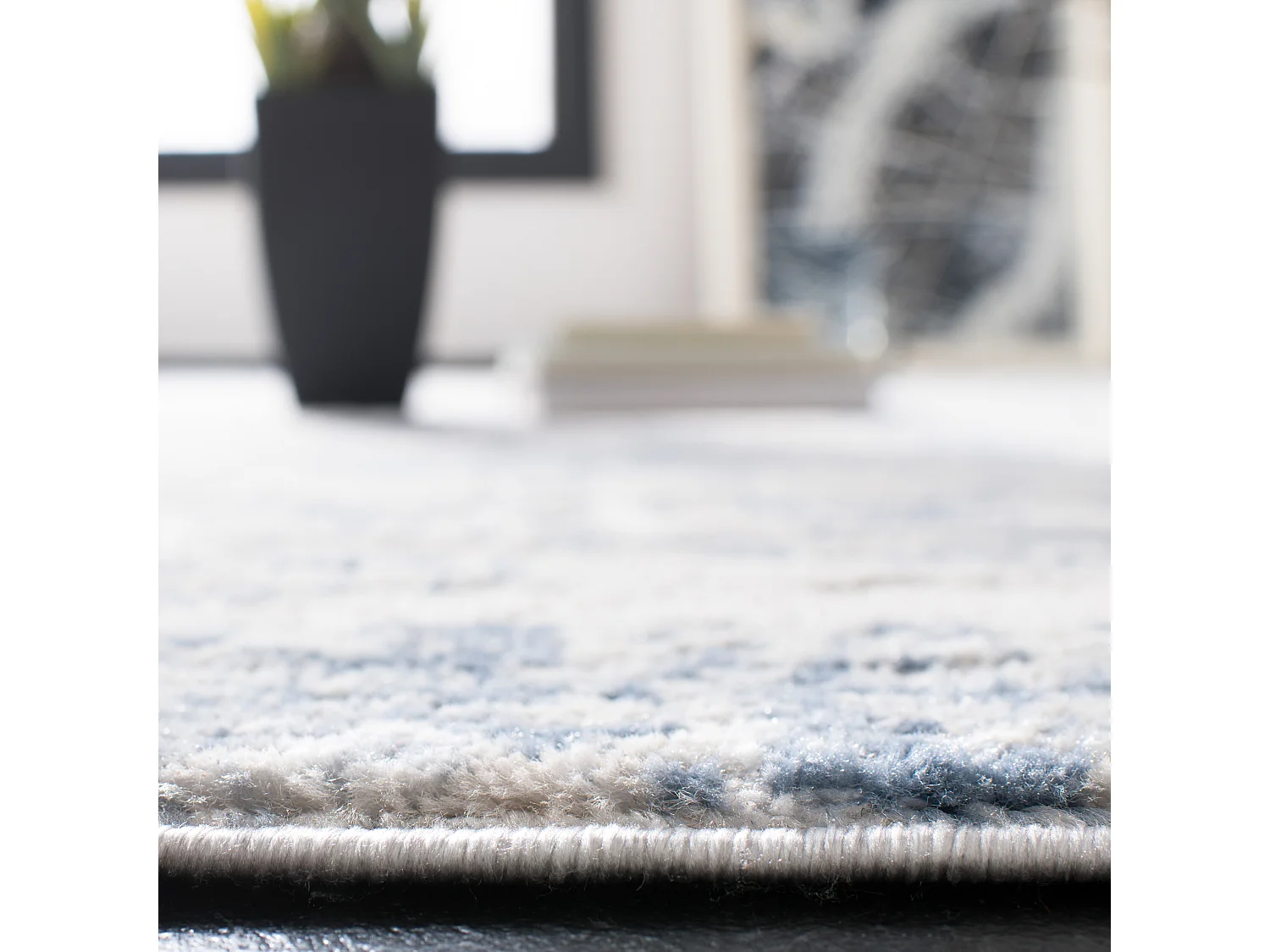 Tapis Ivoire/Bleu 66 X 122 cm - Senata
