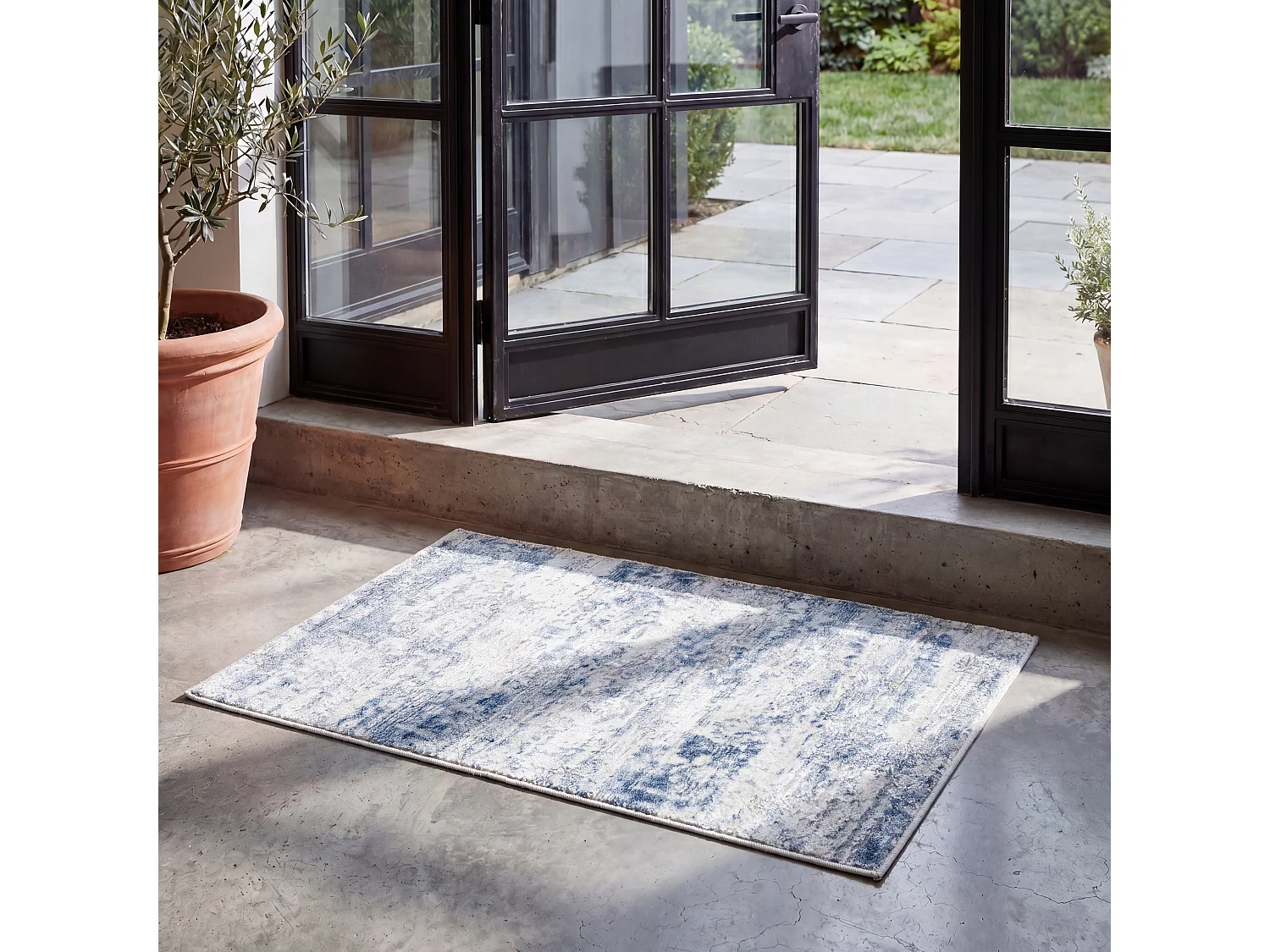 Tapis Ivoire/Bleu 66 X 122 cm - Senata