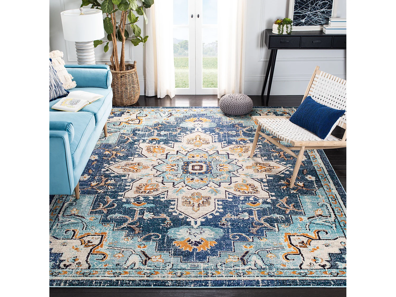 Tapis Bleu/Bleu clair 244 X 305 cm - Malaya