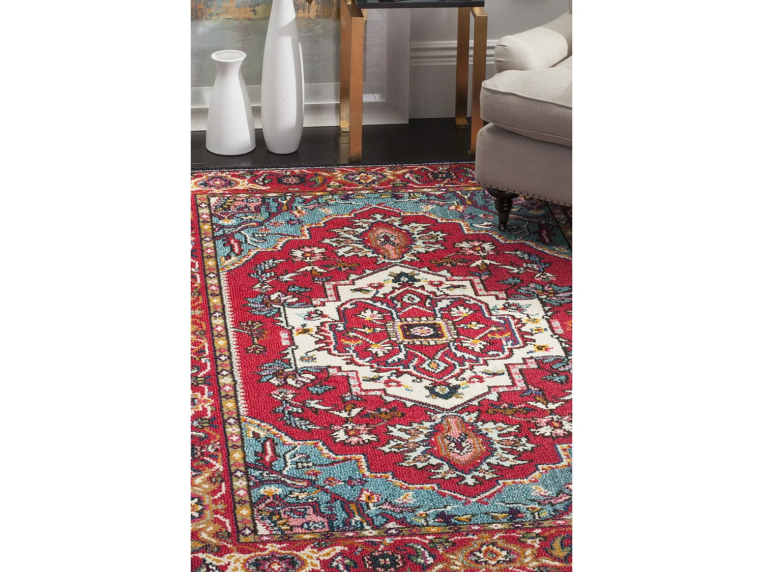 Tapis Rouge/Bleu 122 X 170 cm - Valentina