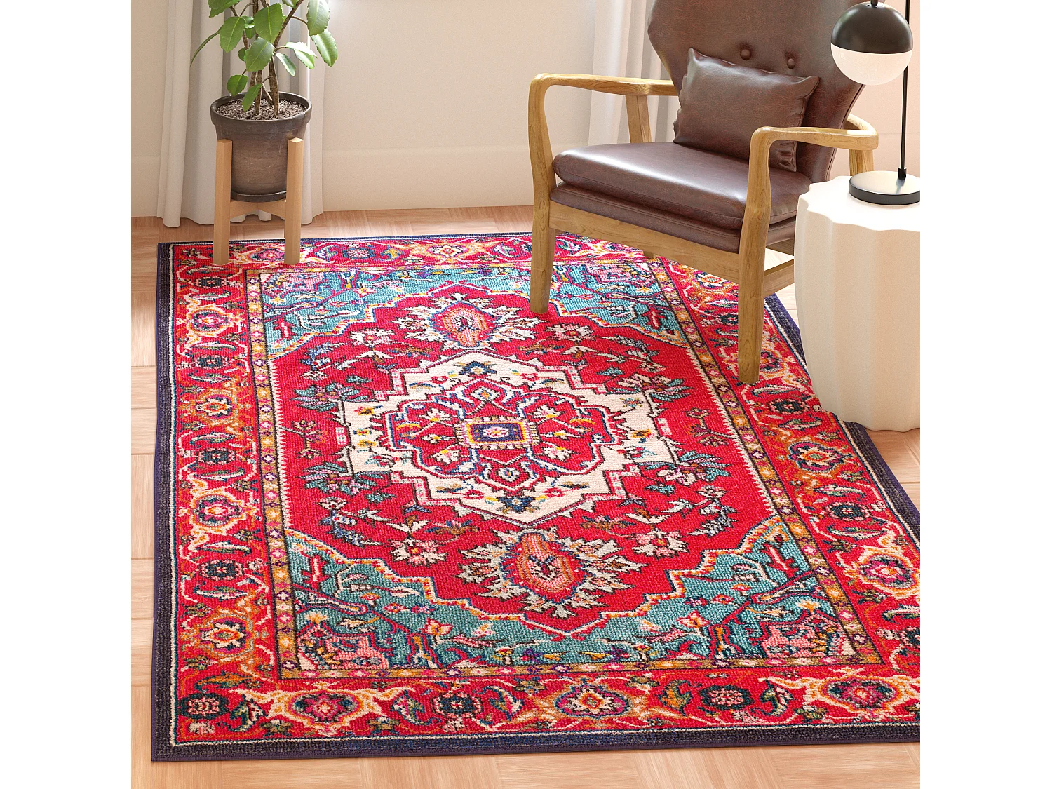 Tapis Rouge/Bleu 122 X 170 cm - Valentina
