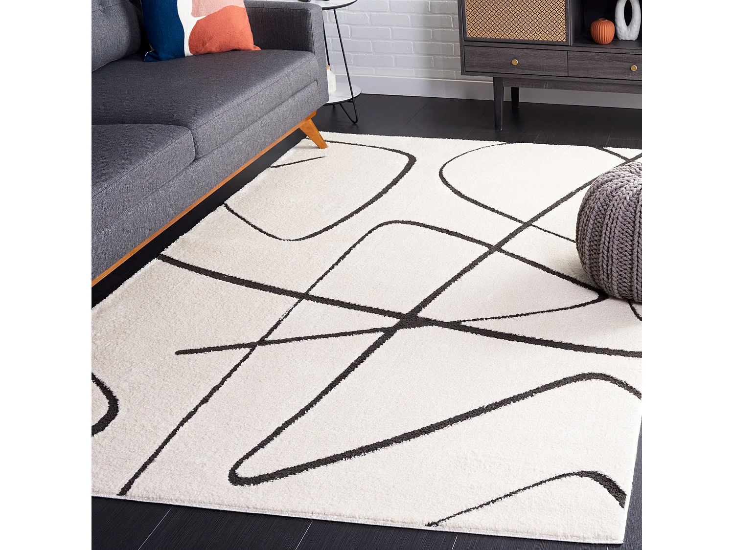 Tapis Ivoire/Noir 183 X 274 cm - Beatrix