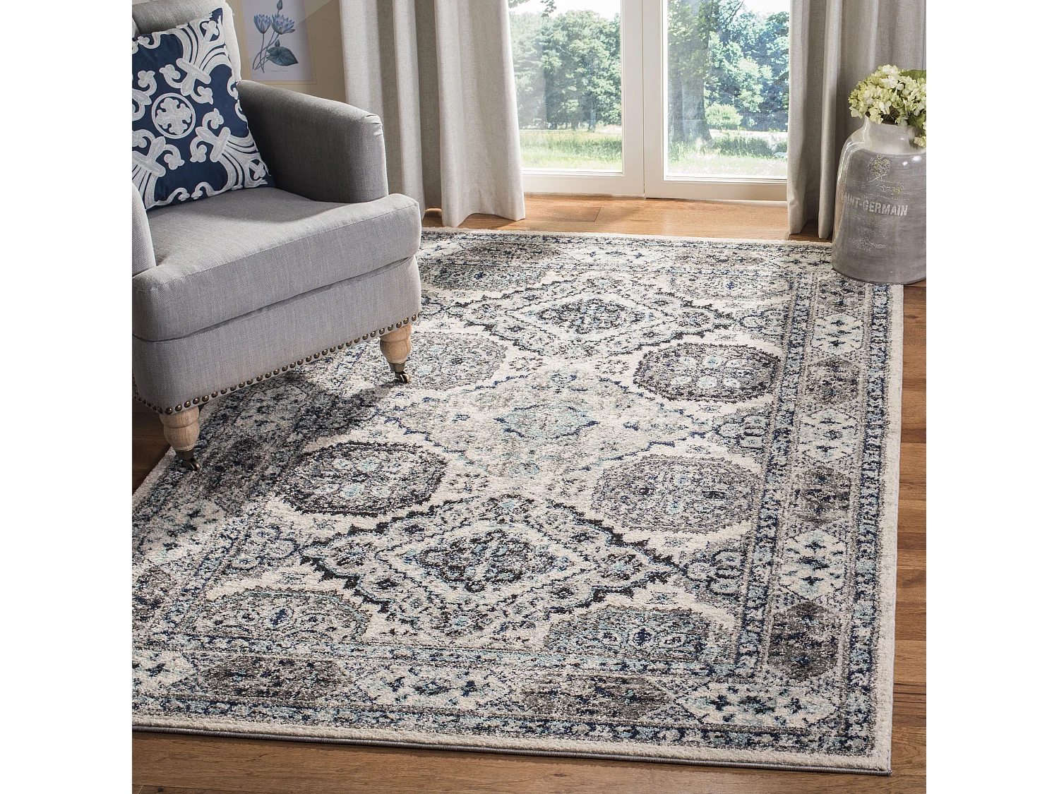 Tapis Gris/Bleu 160 X 229 cm - Maisie