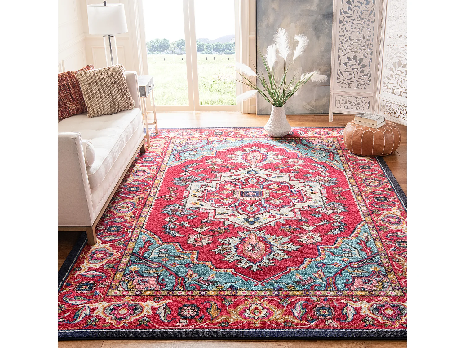 Tapis Rouge/Turquoise 235 x 335 cm - Valentina