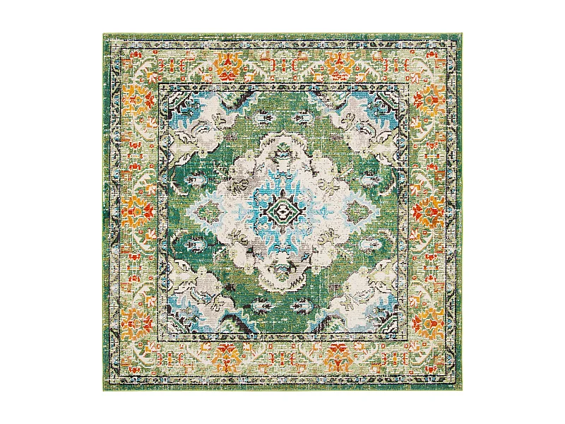 Tapis Vert forêt/Bleu clair 201 X 201 cm - Milà