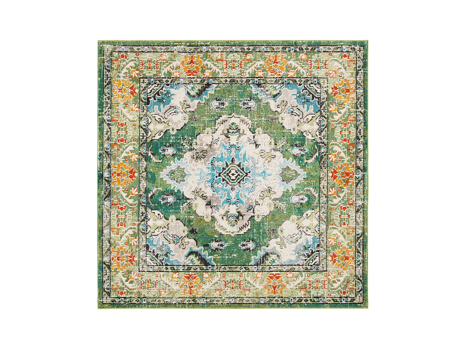 Tapis Vert forêt/Bleu clair 201 X 201 cm - Milà