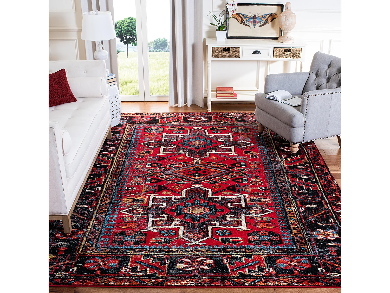 Tapis Rouge/Multicolore 91 X 91 cm - Henley
