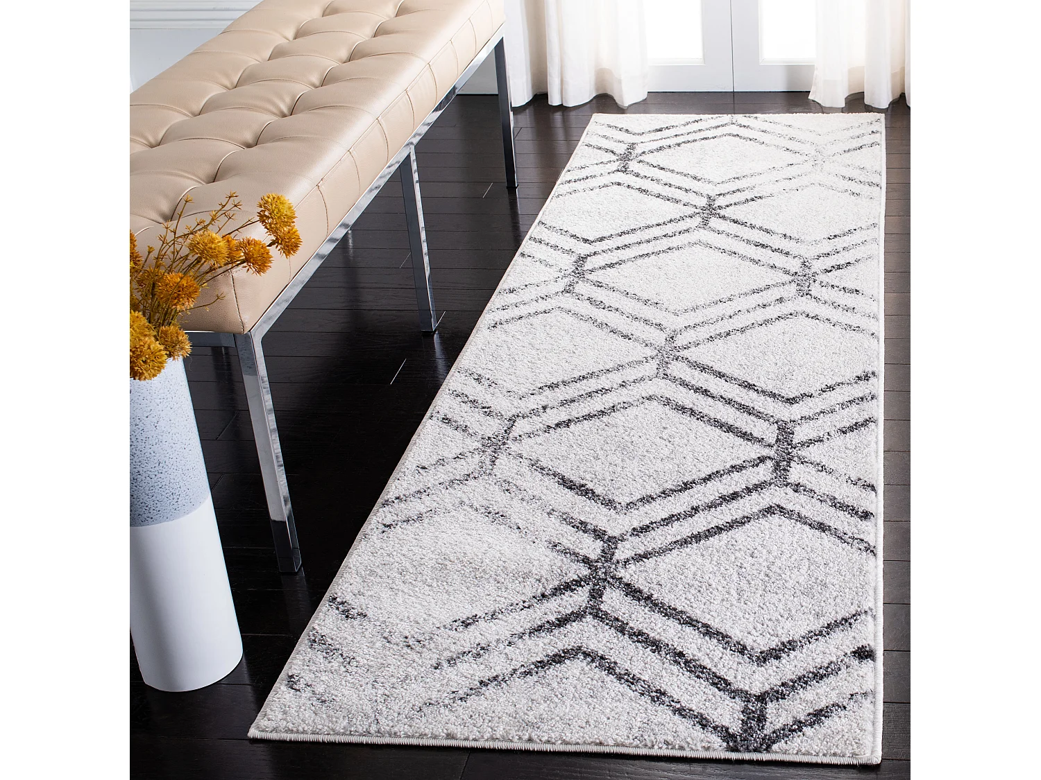 Tapis Ivoire/Gris 76 X 183 cm - Riley