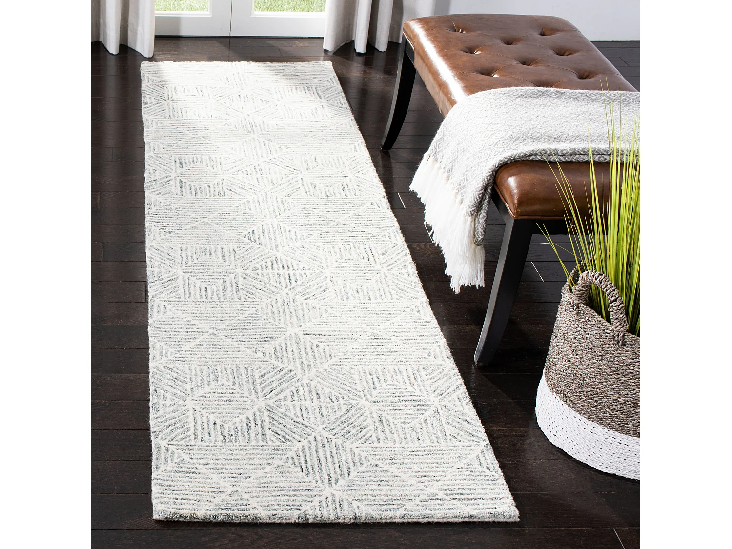 Tapis Vert/Ivoire 69 X 183 cm - Azure