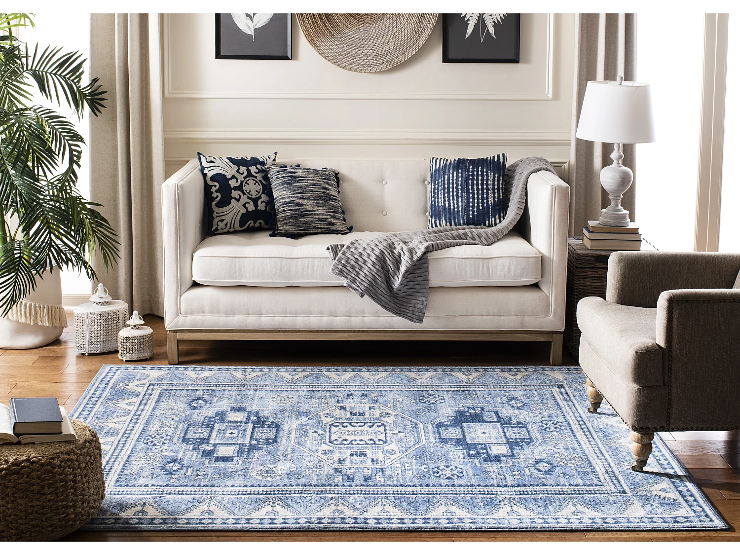Tapis Bleu/Gris 122 X 183 cm - Kara