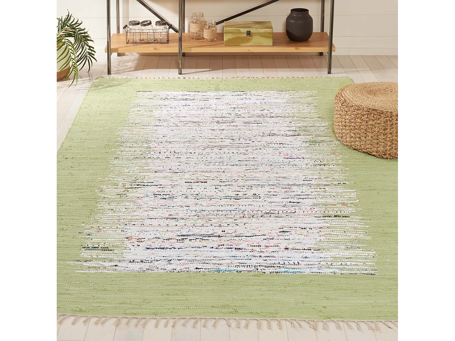 Tapis Neutre/Vert 152 X 244 cm - Saltillo