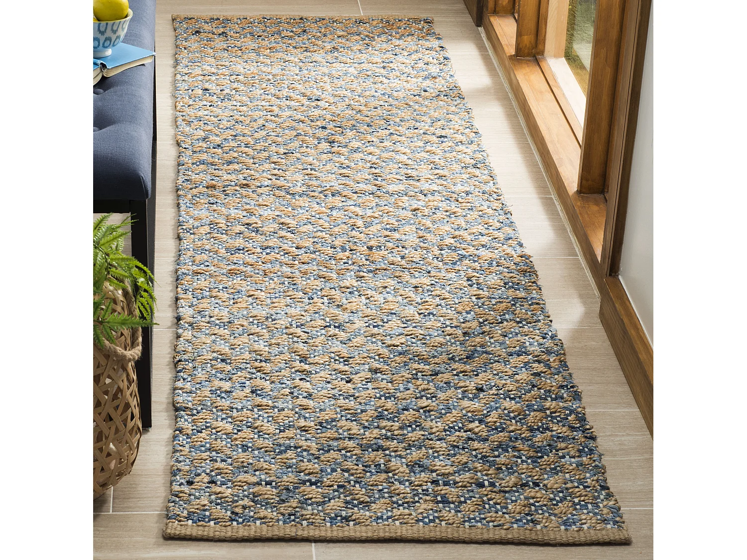 Tapis Bleu/Naturel 69 X 183 cm - Layana