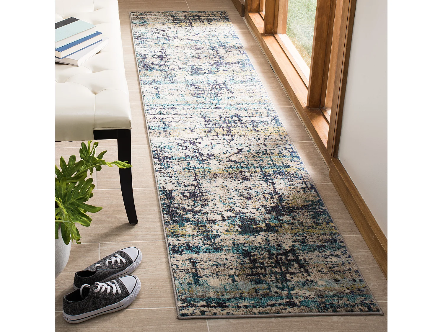 Tapis Neutre/Bleu 61 X 244 cm - Madja