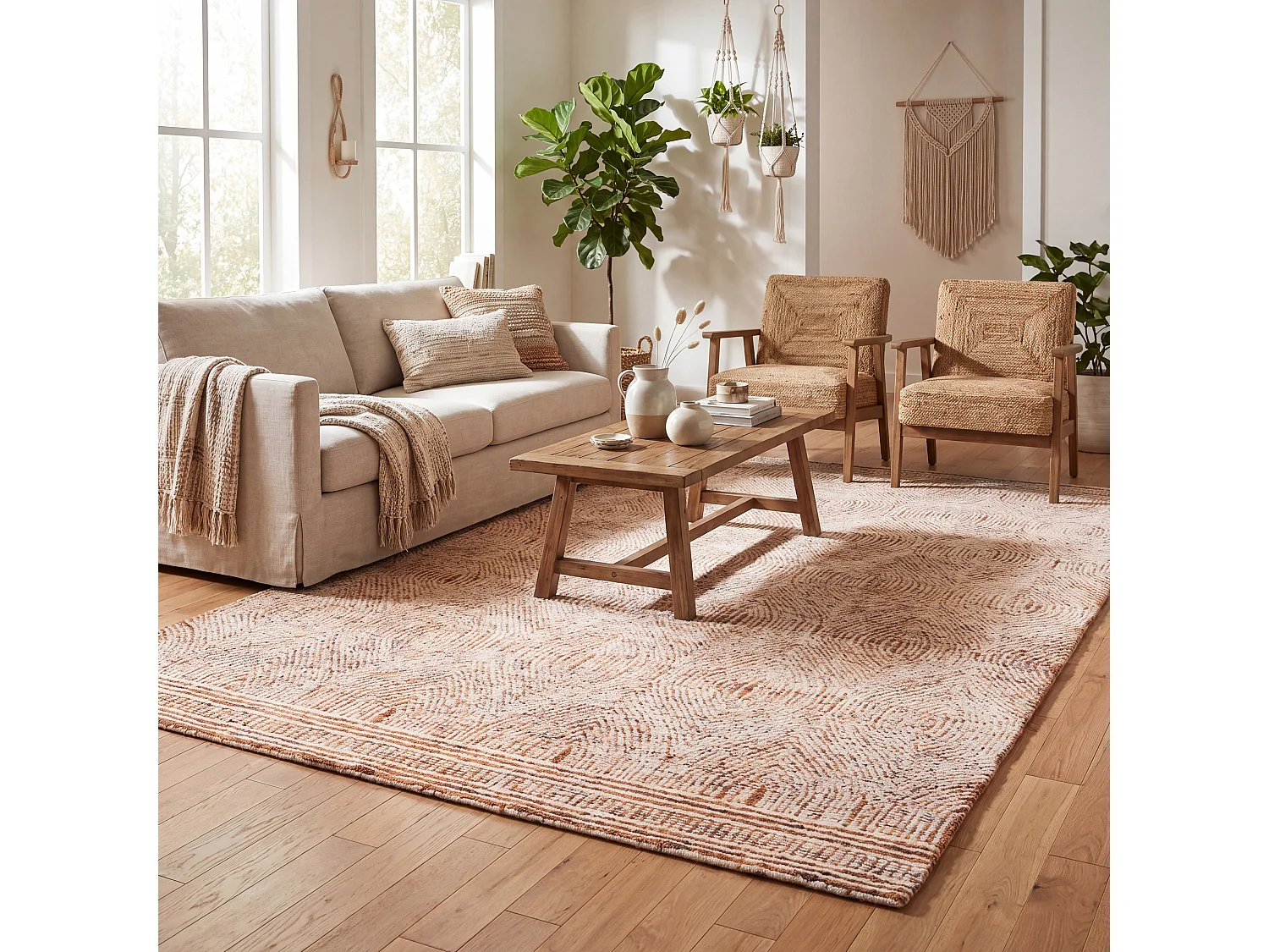Tapis Ivoire/Rouille 61 X 91 cm - Alaska