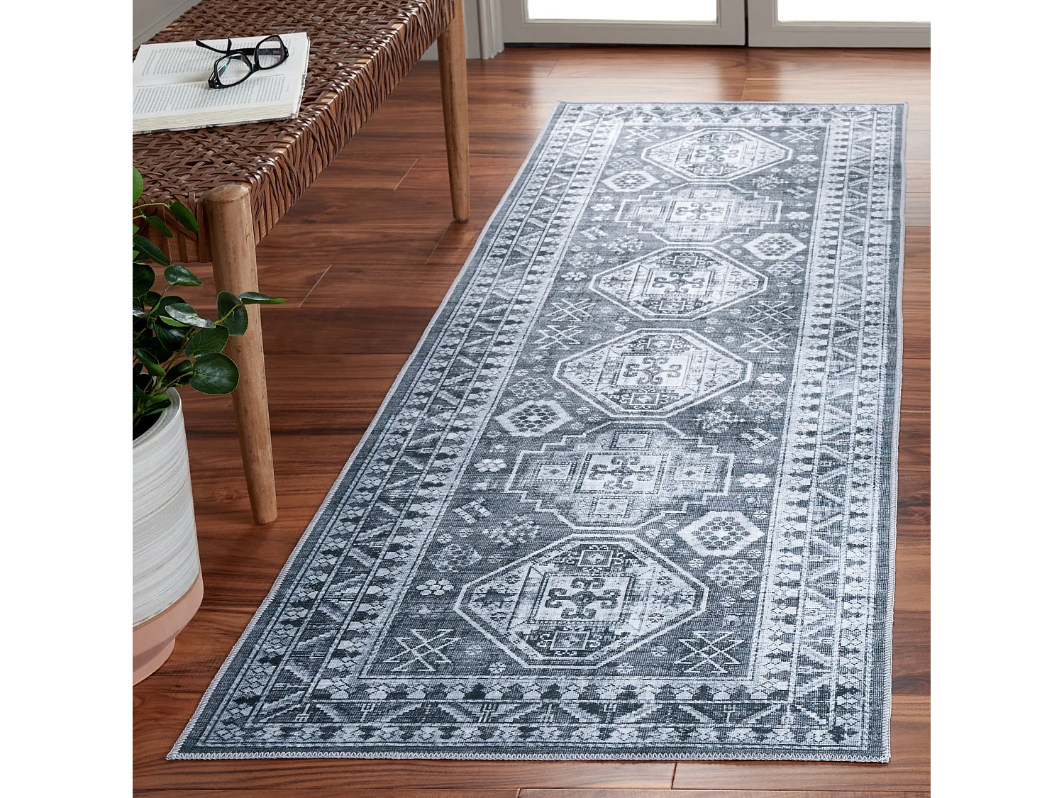Tapis Gris Vert/Ivoire 76 X 244 cm - Fatima
