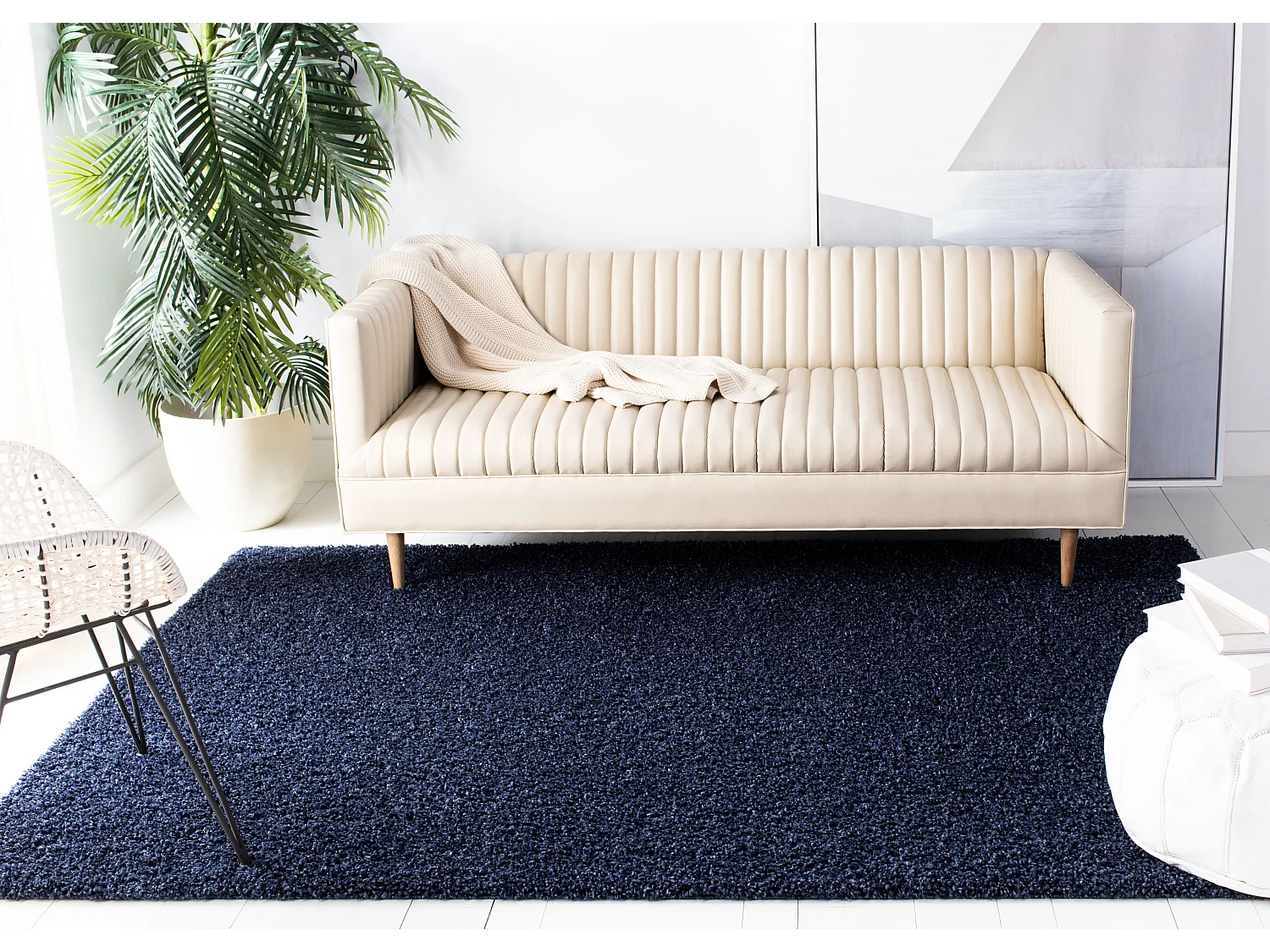 Tapis Bleu Marine 122 X 183 cm - Morgan