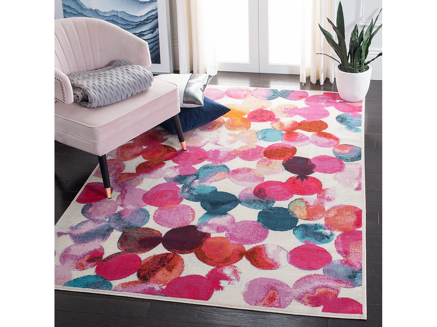 Tapis Rose/Bleu 160 X 231 cm - Kenzie
