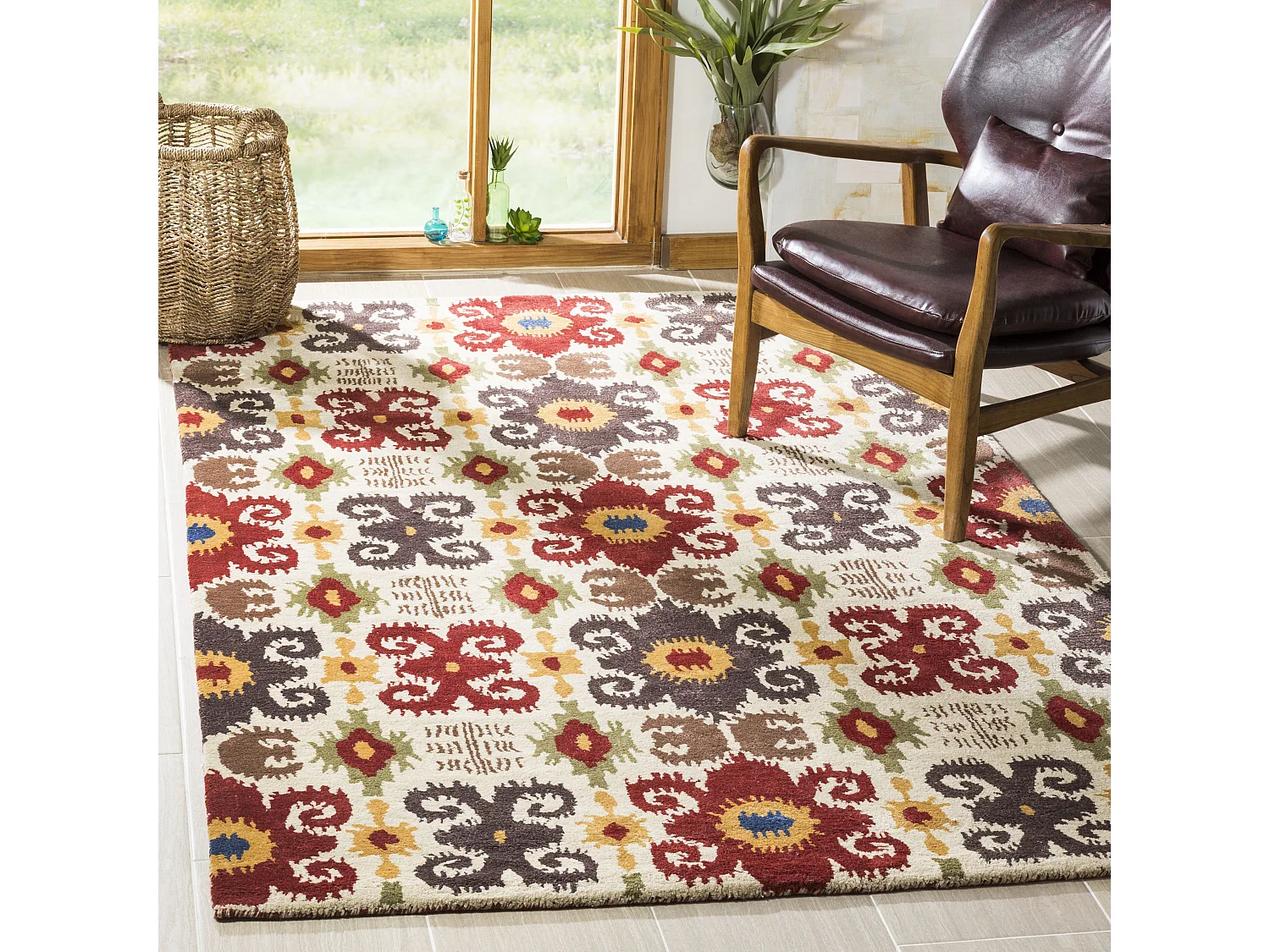 Tapis Neutre/Rouge 107 X 168 cm - Kais