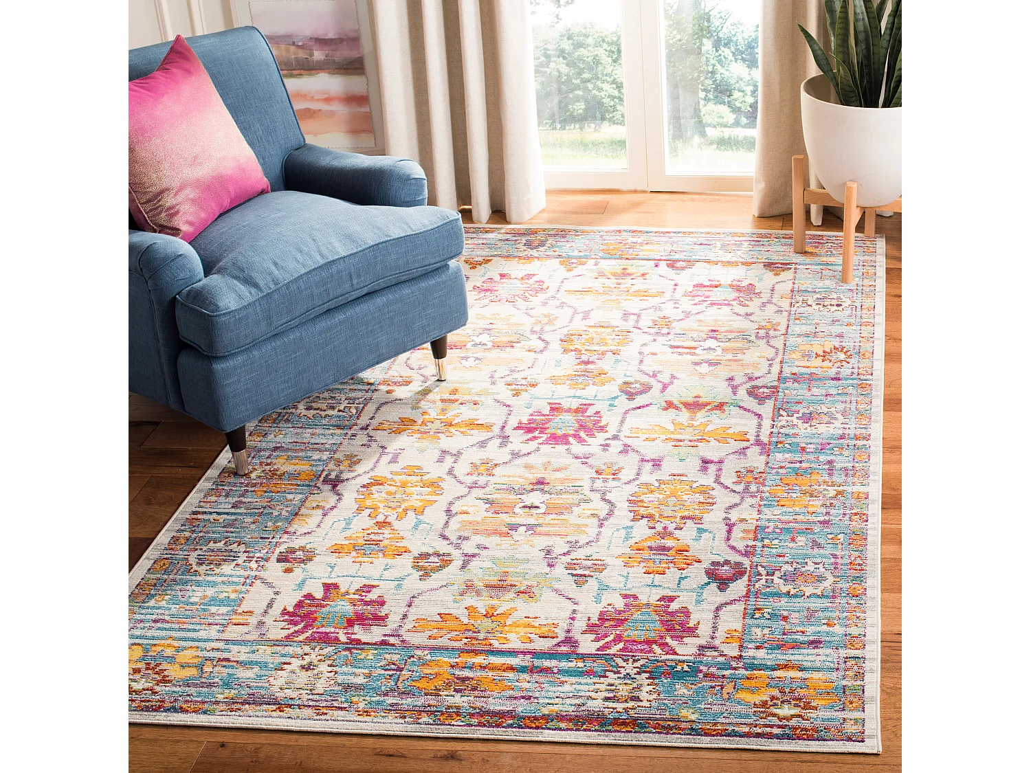 Tapis Neutre/Bleu 122 X 183 cm - Danilo