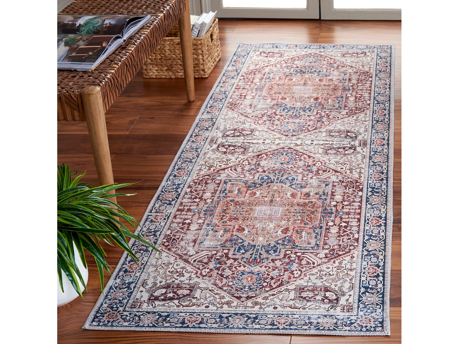 Tapis Rouge/Marine 76 X 244 cm - Serafina