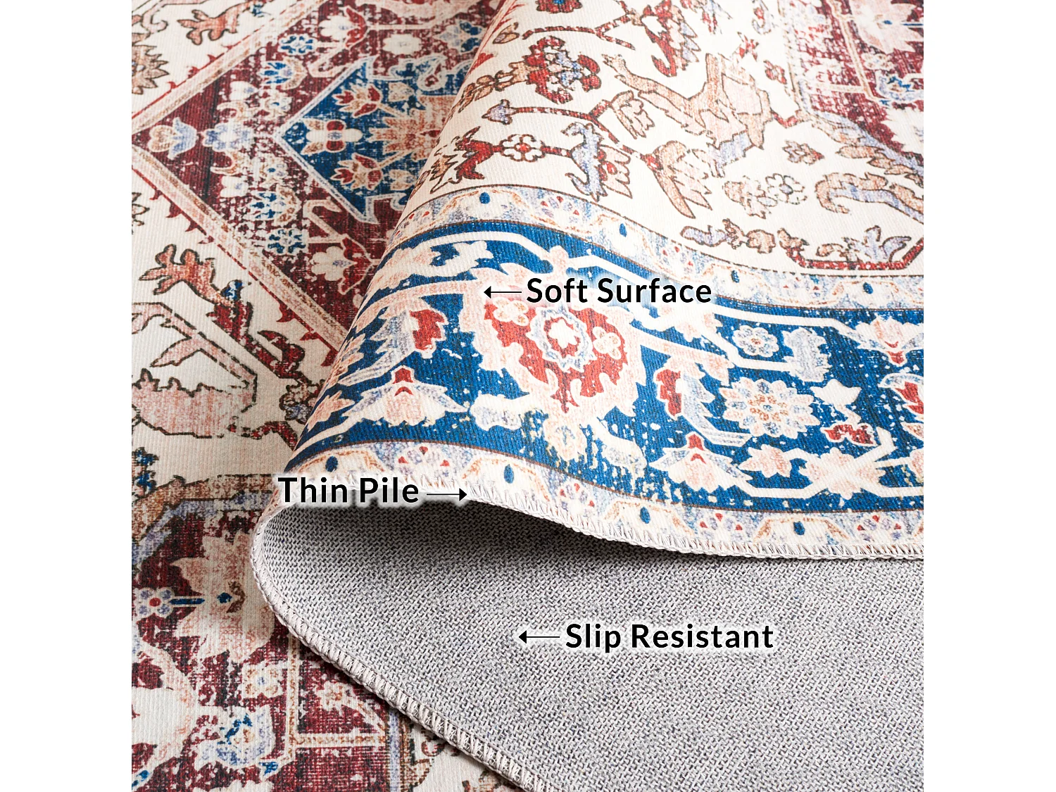Tapis Rouge/Marine 76 X 244 cm - Serafina