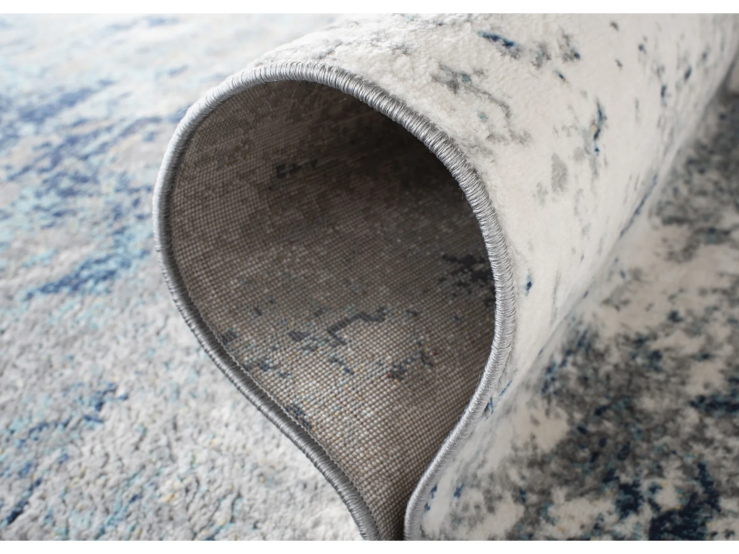 Tapis Gris/Bleu 201 X 201 cm - Jassi