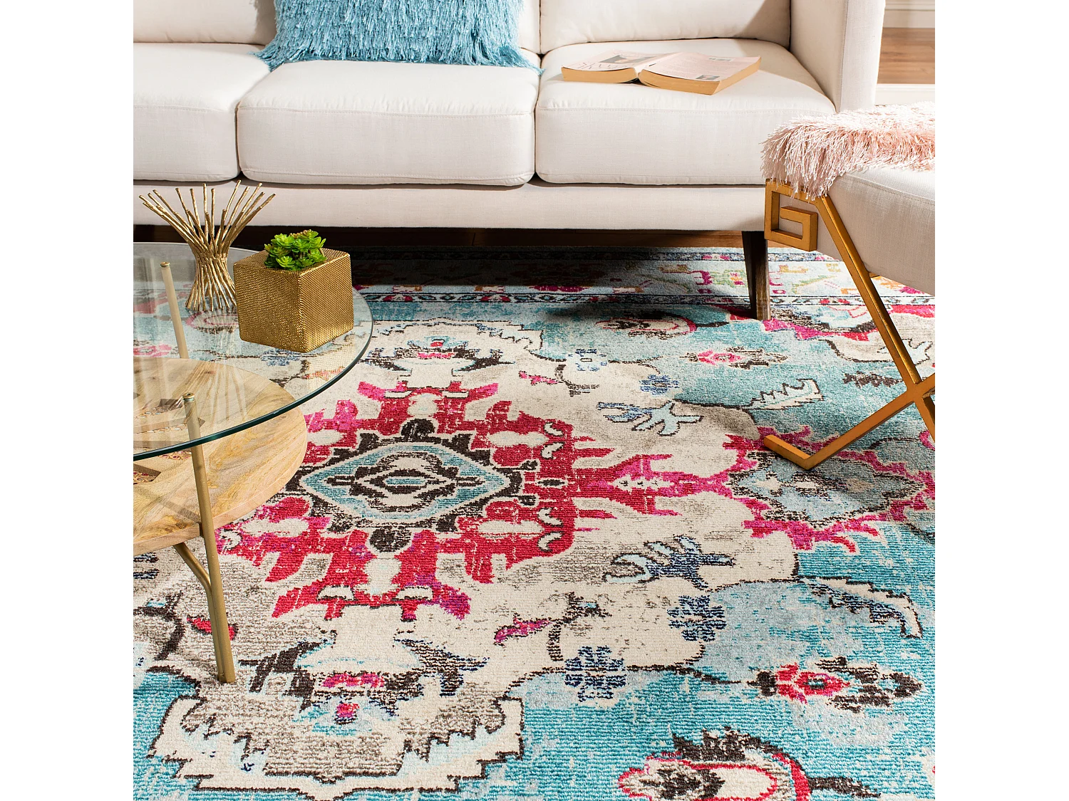 Tapis Bleu/Rose 122 X 170 cm - Milà