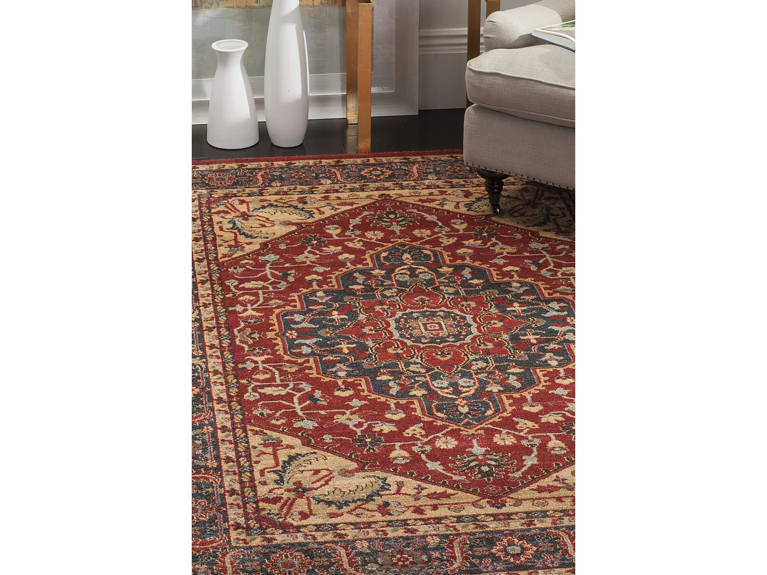 Tapis Bleu/Rouge 91 X 152 cm - Chiara