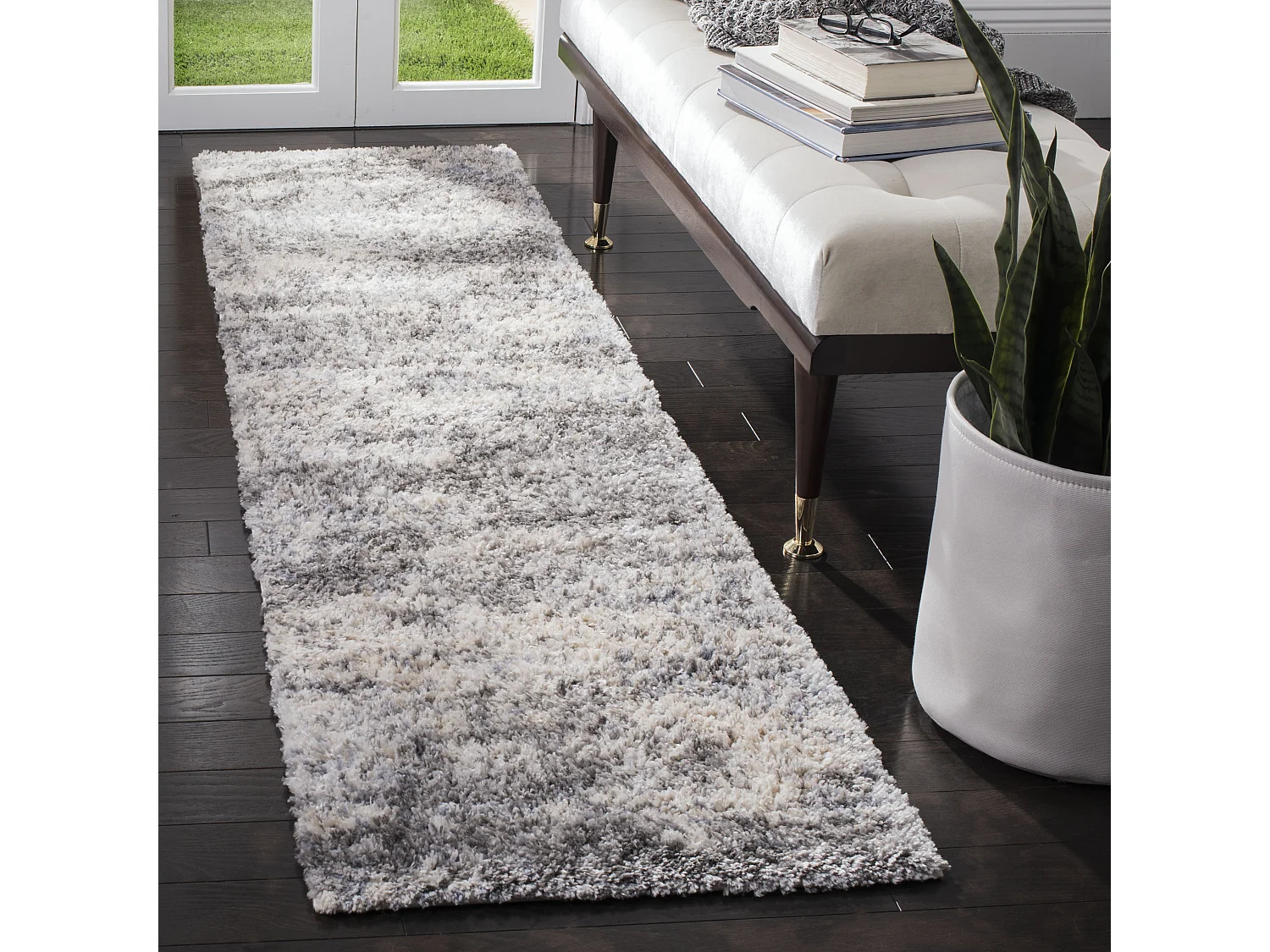 Tapis Gris Bleu/Crème 61 X 183 cm - Tiznit