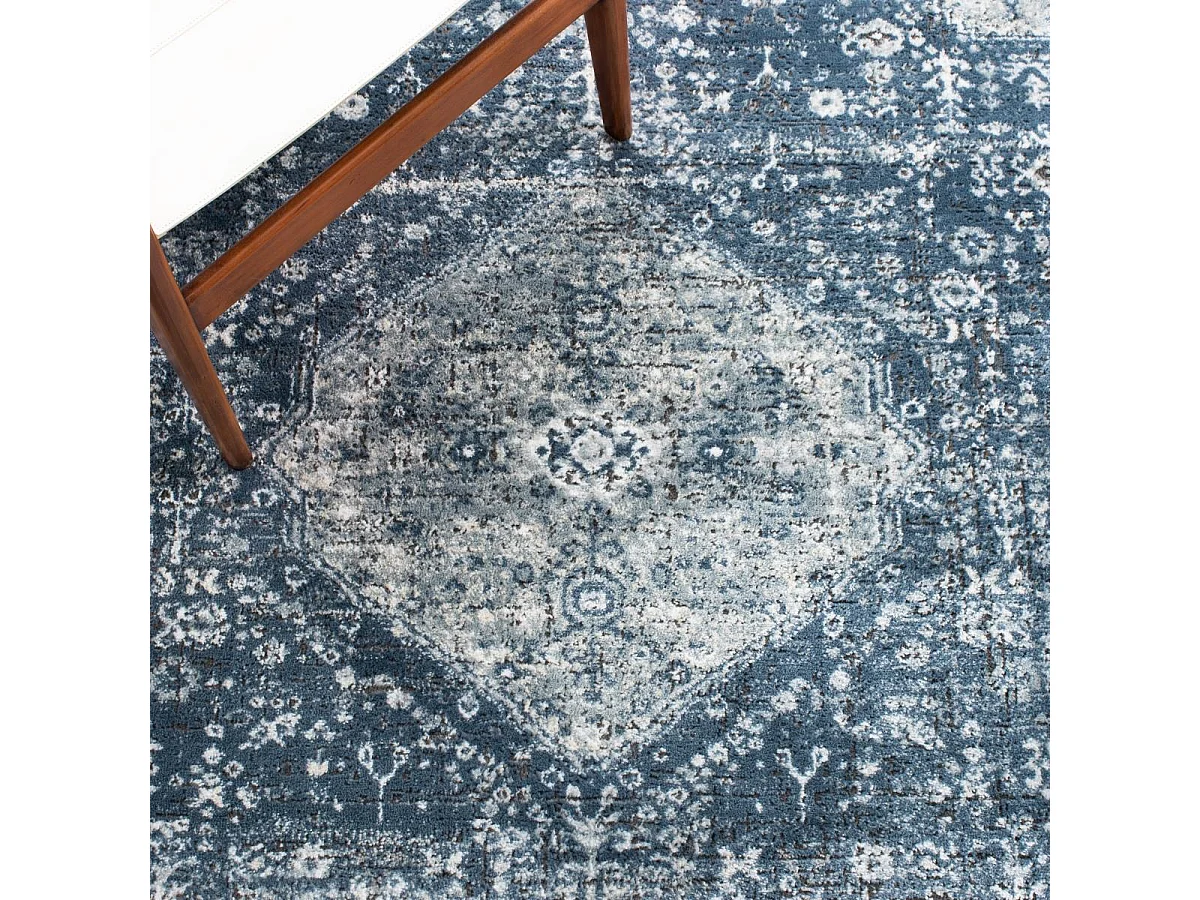 Tapis Bleu Marine/Neutre 122 X 183 cm - Liliana